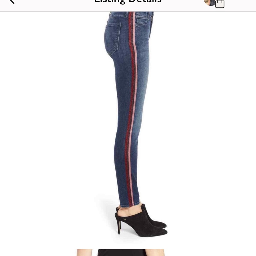 MOTHER High Waisted Looker Jean in Here Kitty, Kitty Glitter Racer